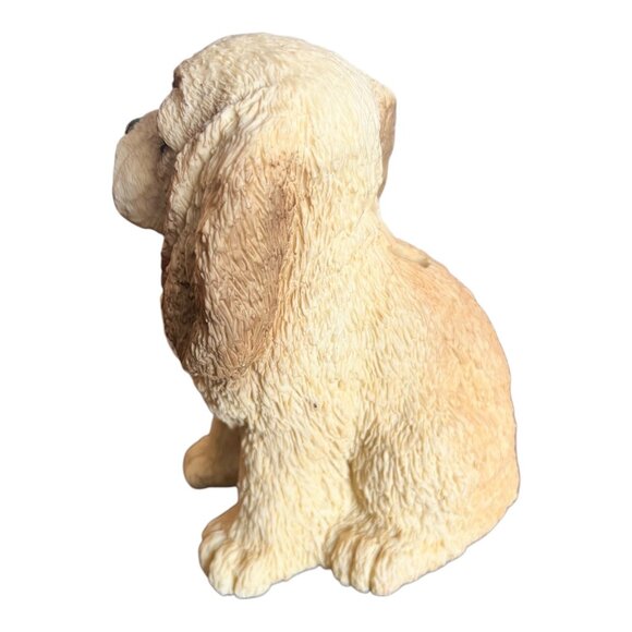 Cocker Spaniel Puppy Coin Bank Figurine Tan Resin 6" Tall - Picture 5 of 7